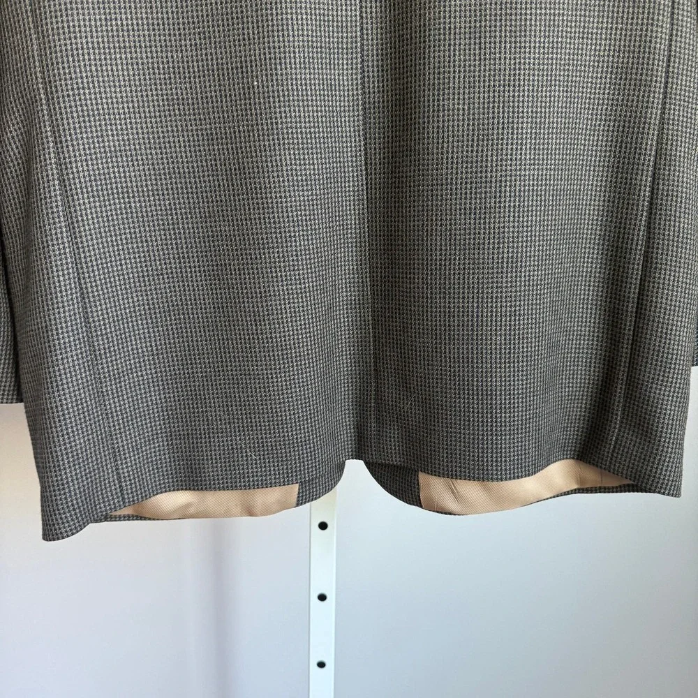VTG Oscar de la Renta 40L 100% Wool Houndstooth Blazer Jacket‎ Made in Colombia